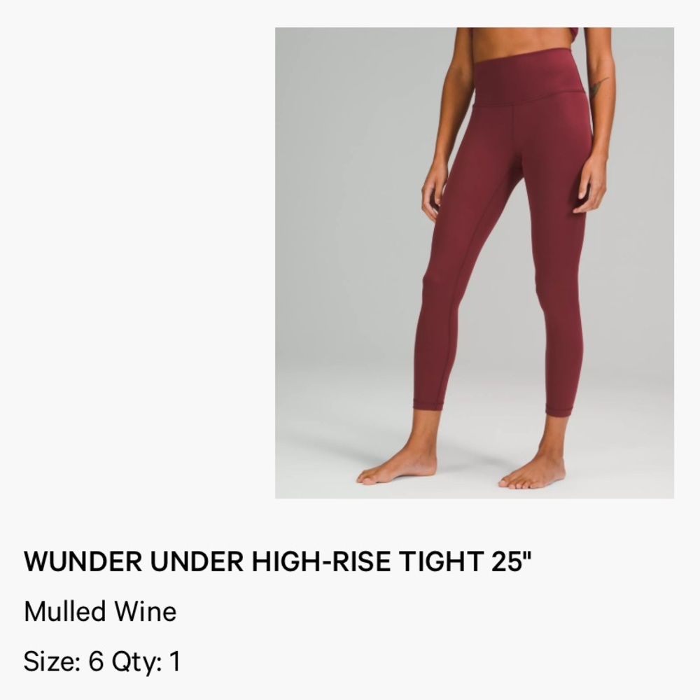 WUNDER UNDER HIGH-RISE TIGHT 25"
Mulled Wine
Size: 6